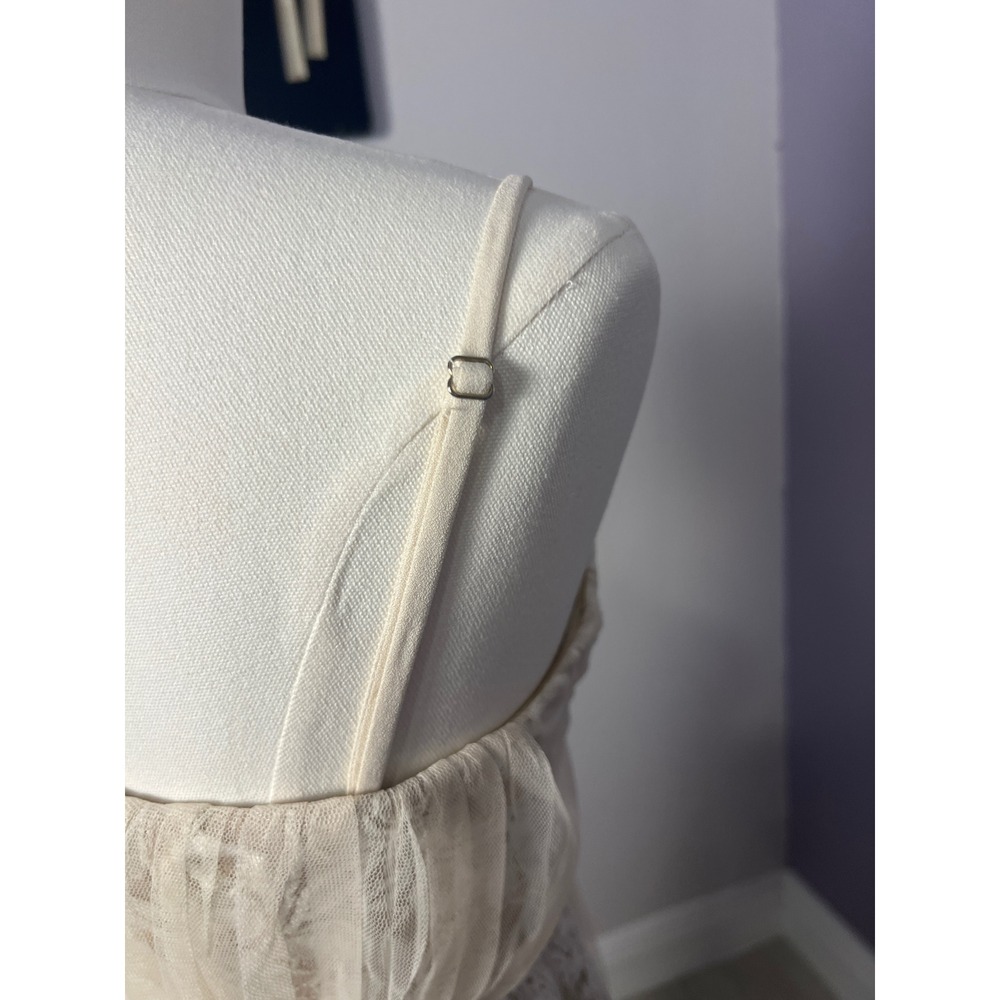 Ark & Co Ivory Lace Tulle Sweetheart Mini Dress Sz M Boho Bridal Cocktail - Picture 12 of 16